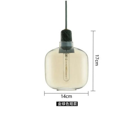 Suspension en verre avec détail marbre au design industriel élégant — LZ4X9B2