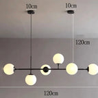 6 têtes noires 120cm / Blanc froid