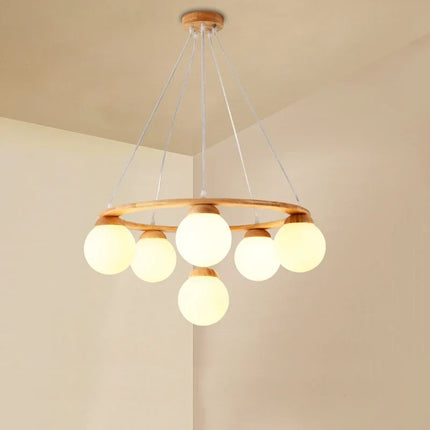 suspension en bois et verre design moderne pour intérieur 2024