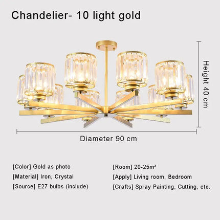 Lustre en cristal pour éclairage intérieur moderne et élégant — LZ4D9X