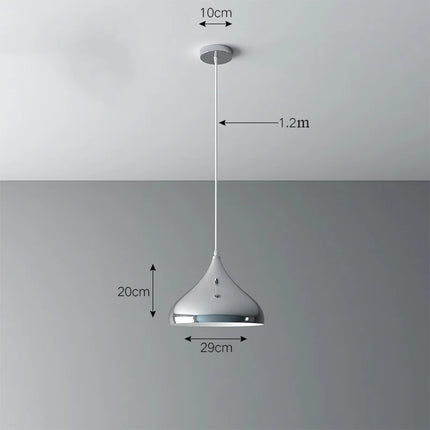Plaqué nordique argent Globe boule miroir lampes suspendues E27 fer lampe suspendue de luxe en laiton argenté Art cuisine hôtel suspension lampe