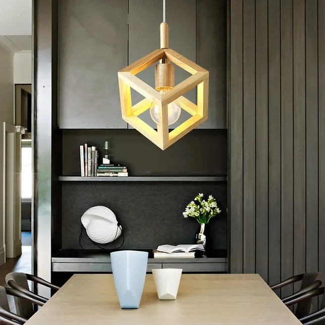 Suspension moderne en bois massif pour éclairage intérieur — LZ4X9P2Q