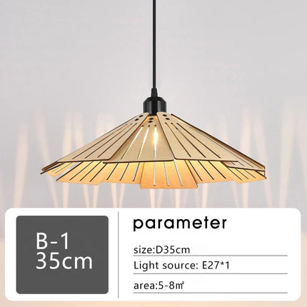 Suspension en bois style rétro japonais pour décoration intérieure — LZ4M7Q2