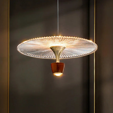 Suspension LED ronde en acrylique avec cordon ajustable — LZ4P9XJ2