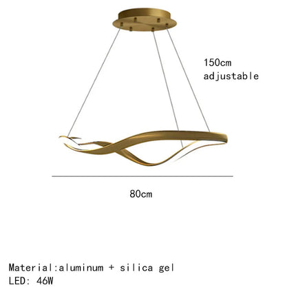 Lustre LED moderne en aluminium anneau irrégulier réglable — LZ4X9P2