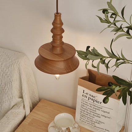 Suspension en bois style rétro pour chevet et restaurant — LZ4P7XQ
