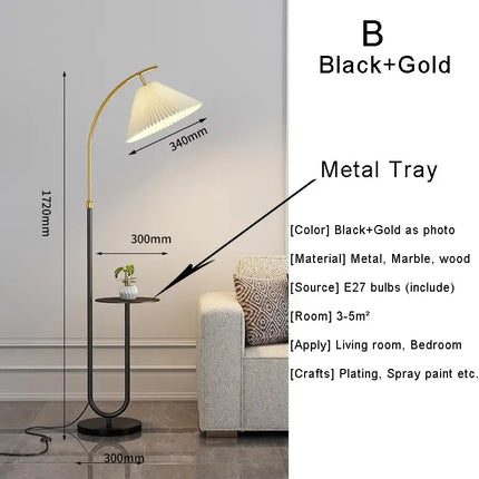 Lampadaire LED nordique avec abat-jour en tissu pour intérieur — LZ4X9P