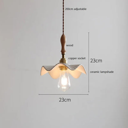 Suspension design papillon en céramique et bois — LZ4X9B