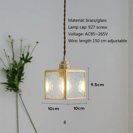 Suspension vintage en cuivre avec globe en verre pour intérieur — LZ4X9P2