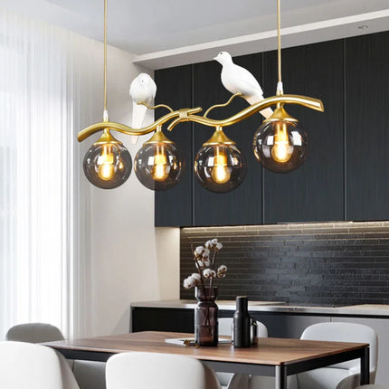 Lustre suspension nordique moderne motif oiseau pour intérieur — LZ4P9X