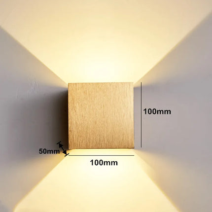 Applique murale LED étanche IP65 pour extérieur et intérieur en aluminium doré — LZ4X9T2