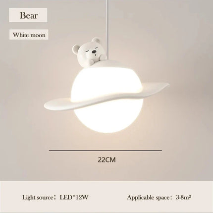 Lustre enfant en forme de lapin, ours et lune pour chambre — LZ4X9T
