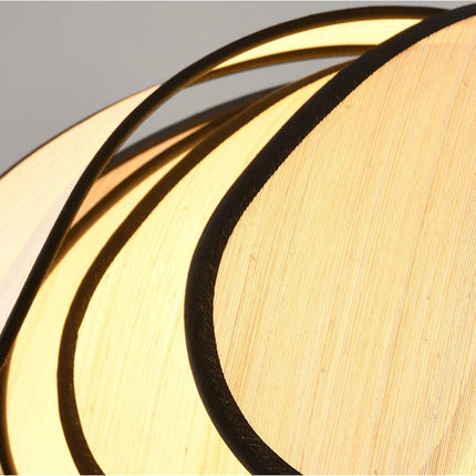 Lustre LED fait main en abaca style rétro français — LZ4G7XQ