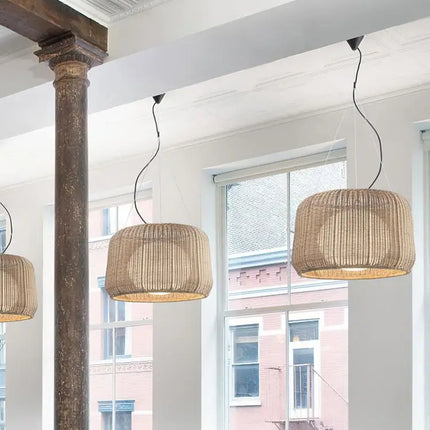 Plafonnier rotin style wabi sabi pour décoration moderne et élégante — LZ4D7Q1