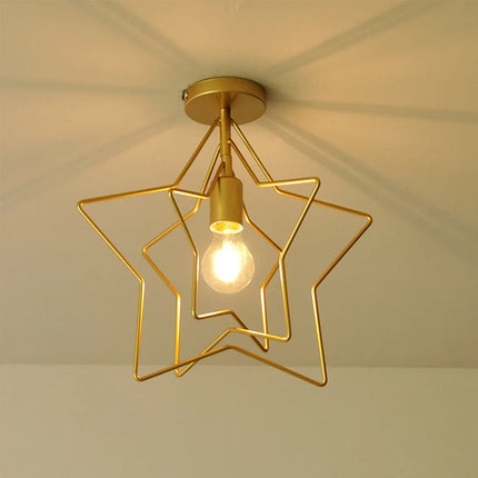 Plafonnier industriel doré en métal au design moderne pour loft — LZ4X9T1