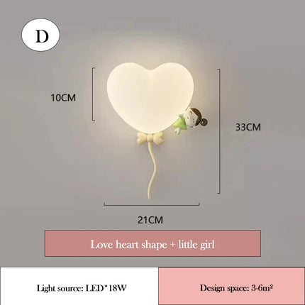 Applique murale LED en forme de cœur pour chambre enfant — LZ4QJ7M