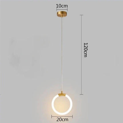 Suspension Anneau suspendu en or LED