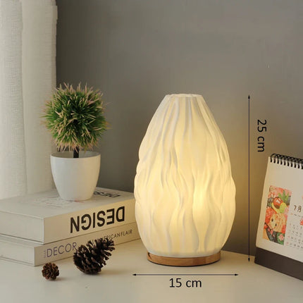 Lampe à poser avec abat-jour imprimé 3D style crème française — LZ4N7Q