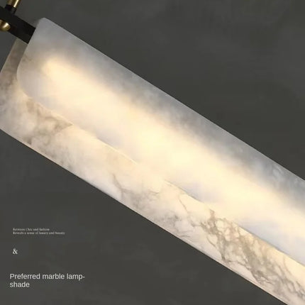 Lustre en marbre naturel espagnol et cuivre pour décoration moderne — LZ4X9T
