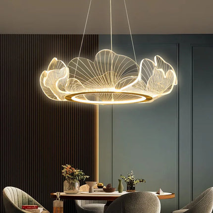 Lustre LED postmoderne réglable motif feuille de lotus minimaliste — LZ4X9Q2