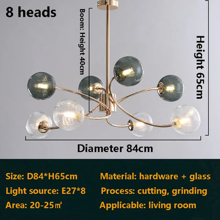 Lustre nordique brillant avec boule en verre — LZ4X9M2