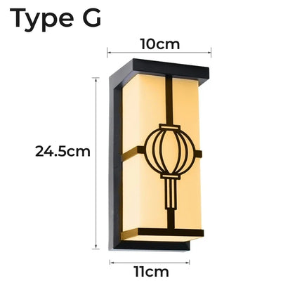 LED applique extérieure en plastique/aluminium porte d'entrée étanche IP65 applique jardin Patio terrasse maison luminaire mural