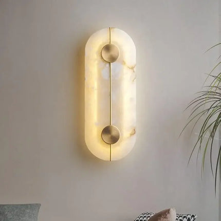 Applique murale LED en marbre et cuivre doré style nordique moderne — LZ4X9P2