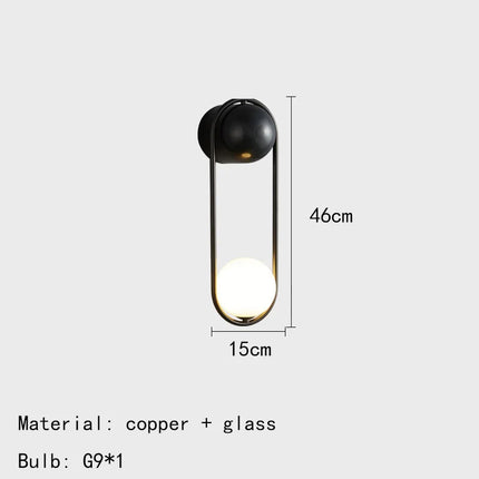Applique murale en laiton avec globe en verre blanc pour tout espace — LZ4X9P2Q
