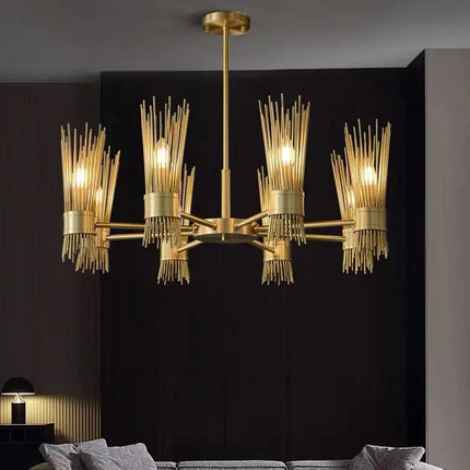 Lustre suspendu LED créatif en cuivre plein pour décoration — LZ4X9P