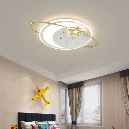 Plafonnier LED suspendu design minimaliste planète avec protection yeux enfant — LZ4X9P2