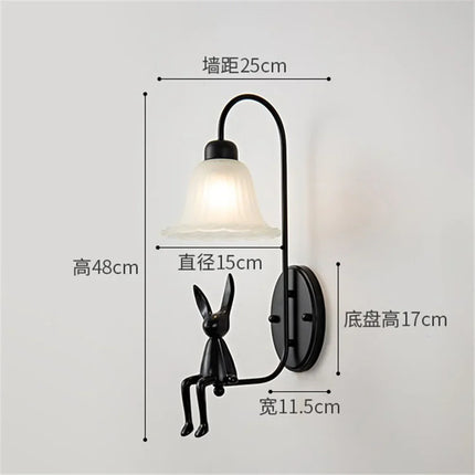 Applique murale rétro en verre noir avec interrupteur à tirette — LZ4Q7M9