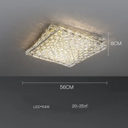Plafonnier LED carré en cristal au design moderne pour intérieur — LZ4X9J