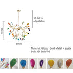 Ampoules de style B-16 / Agate colorée / Lumière froide