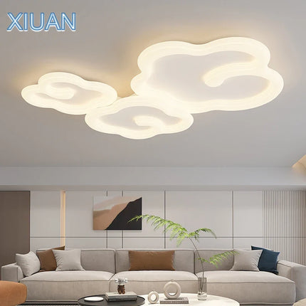 Lustre suspension scandinave nuage blanc avec télécommande LED optionnelle — LZ4X9P