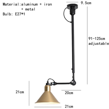 Lustre rétro américain avec abat-jour orientable pour lecture — LZ4XJ9