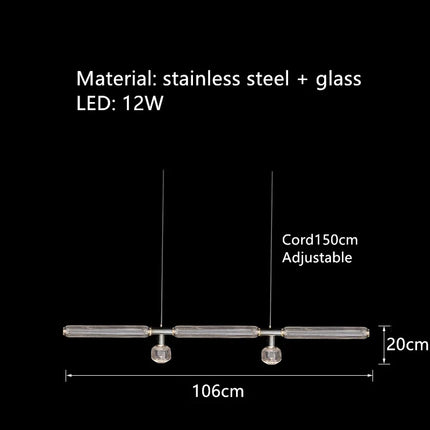 Suspension tubes en verre transparent réglable style nordique — LZ4P9XQ