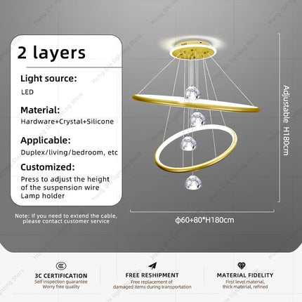 Lustre moderne en cristal avec éclairage LED intégré — LZ4X9T2