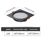 black 12W / 3000k / AC90V-265V