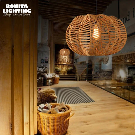 Suspension rétro en corde de chanvre style américain pour restaurant — LZ4X9P2Q