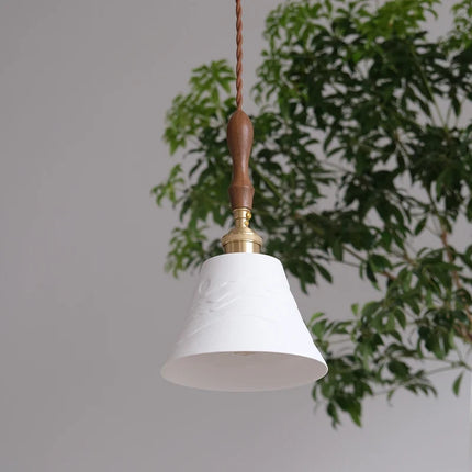 Lustre suspension vintage en céramique et laiton — LZ4P9XQ