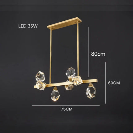 Lustre LED en laiton et cristal doré pour décoration intérieure — LZ4G7M2