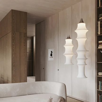 Lustre suspension nordique en soie style wabi-sabi pour intérieur élégant — LZ4V7Q2