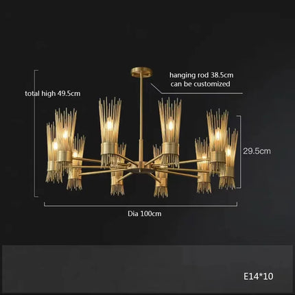 Lustre suspendu LED créatif en cuivre plein pour décoration — LZ4X9P