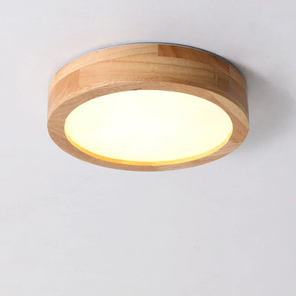 Plafonnier LED rond en bois style nordique minimaliste — LZ4X9M