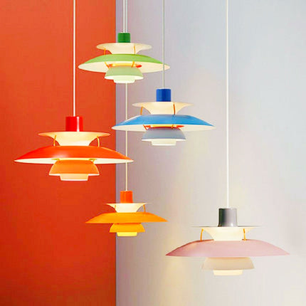 Suspension industrielle en métal avec LED colorée Barnaby — LZ4X9P2