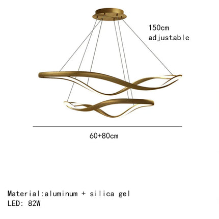 Lustre LED moderne en aluminium anneau irrégulier réglable — LZ4X9P2