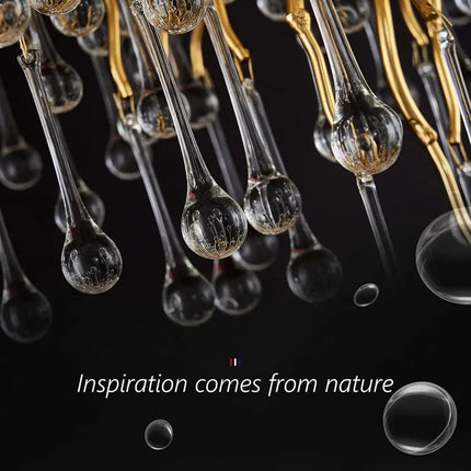 Lustre suspension moderne en cristal goutte de pluie décoratif — LZ4P9XJ