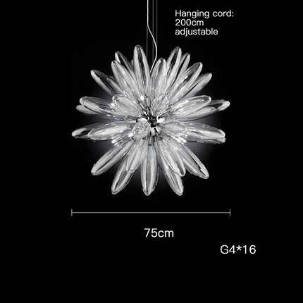 lustre à led design avec abat-jour en verre élégante finition brillante