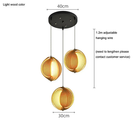 Suspension en bois style wabi sabi pour décoration intérieure moderne — LZ4X7Q9