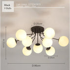 Black - 9 Balls / No Bulbs